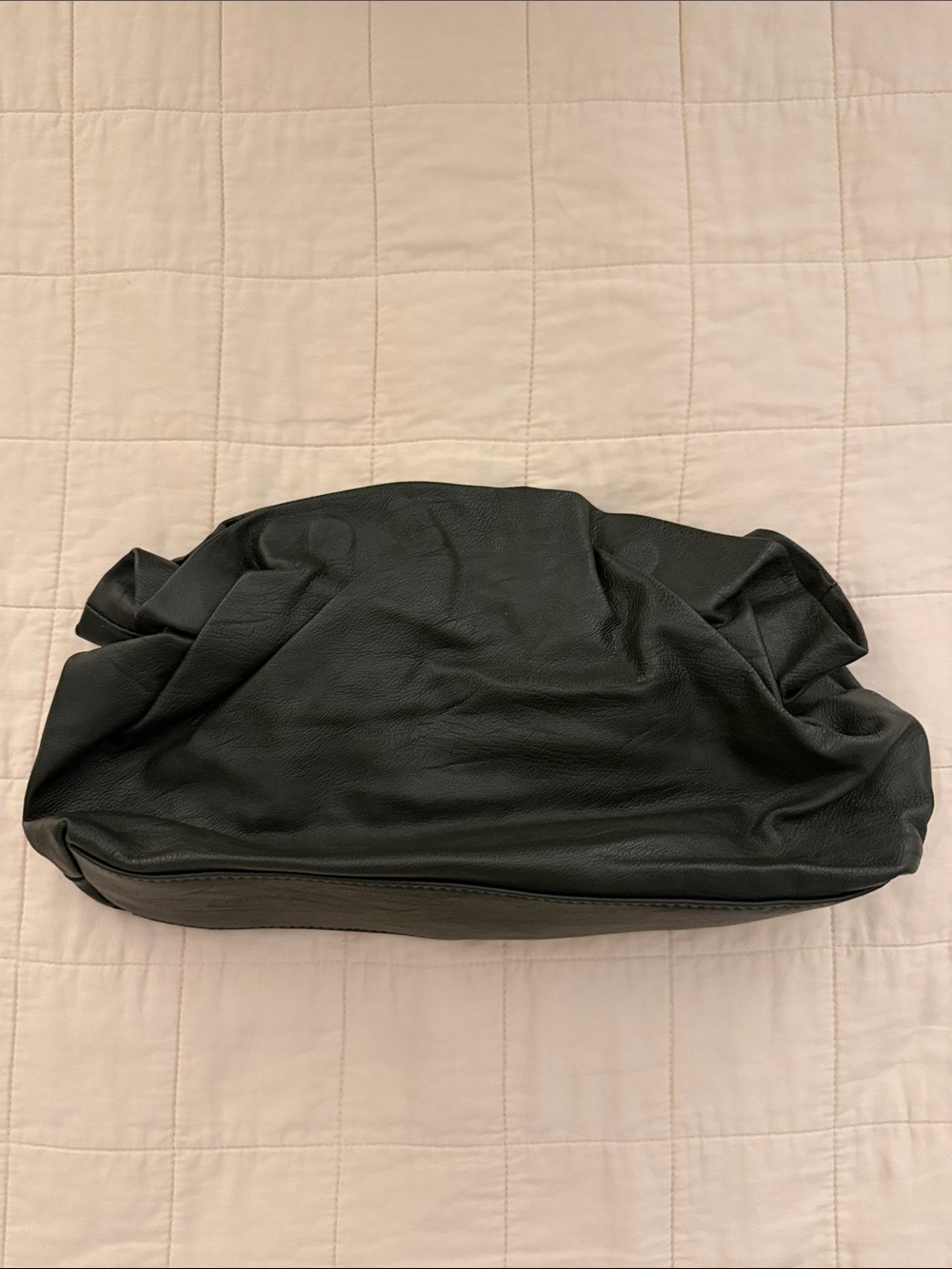 Anthropologie Dark Green Faux Leather Clutch